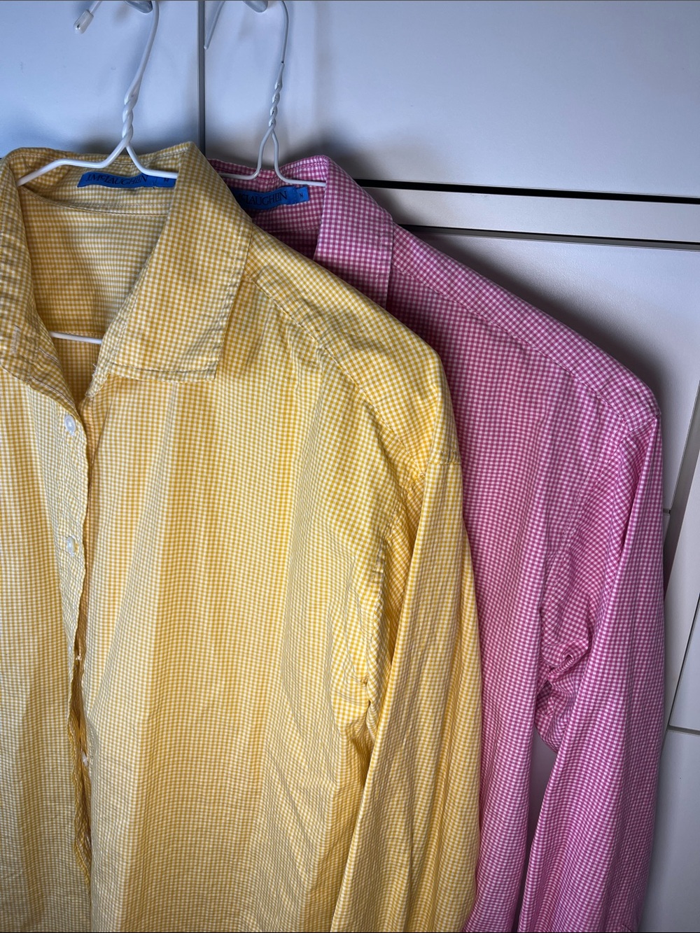 Bundle pair of gingham J.McLaughlin button down shirts